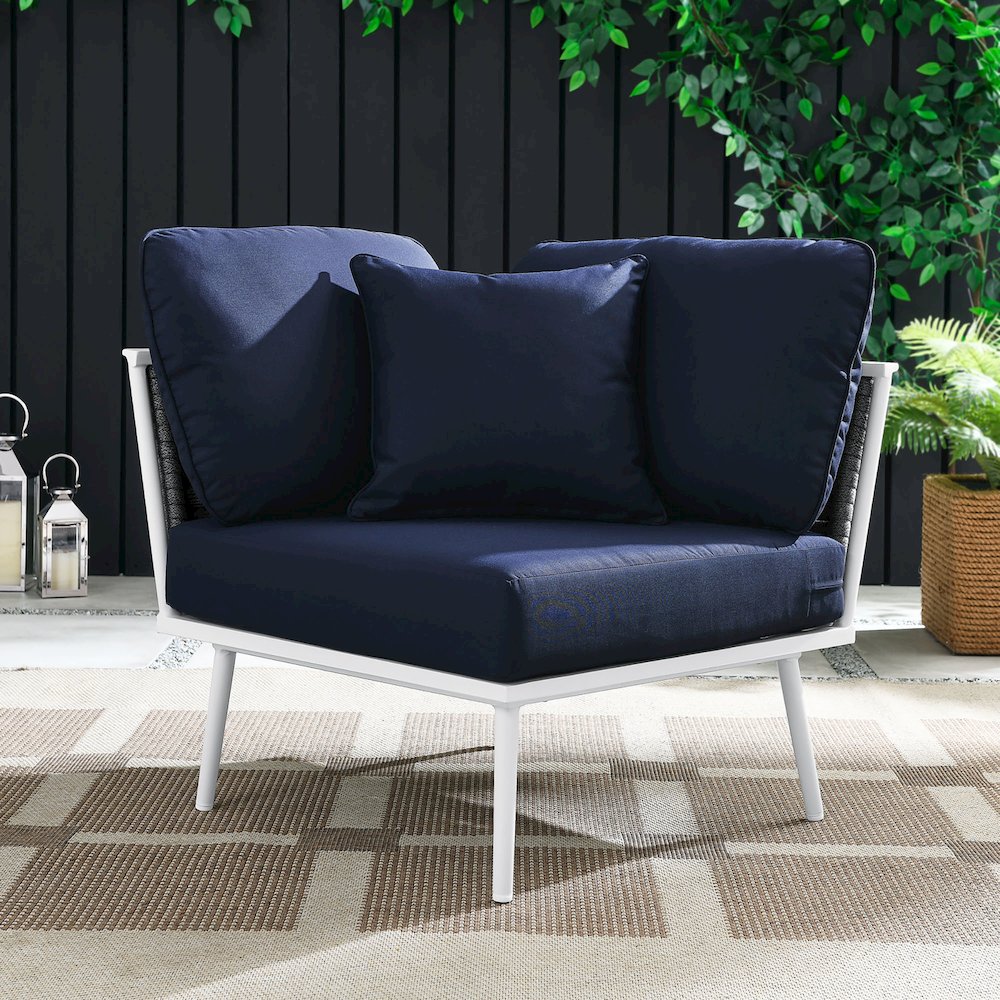 Stance Outdoor Patio Aluminum Corner Chair. Picture 6