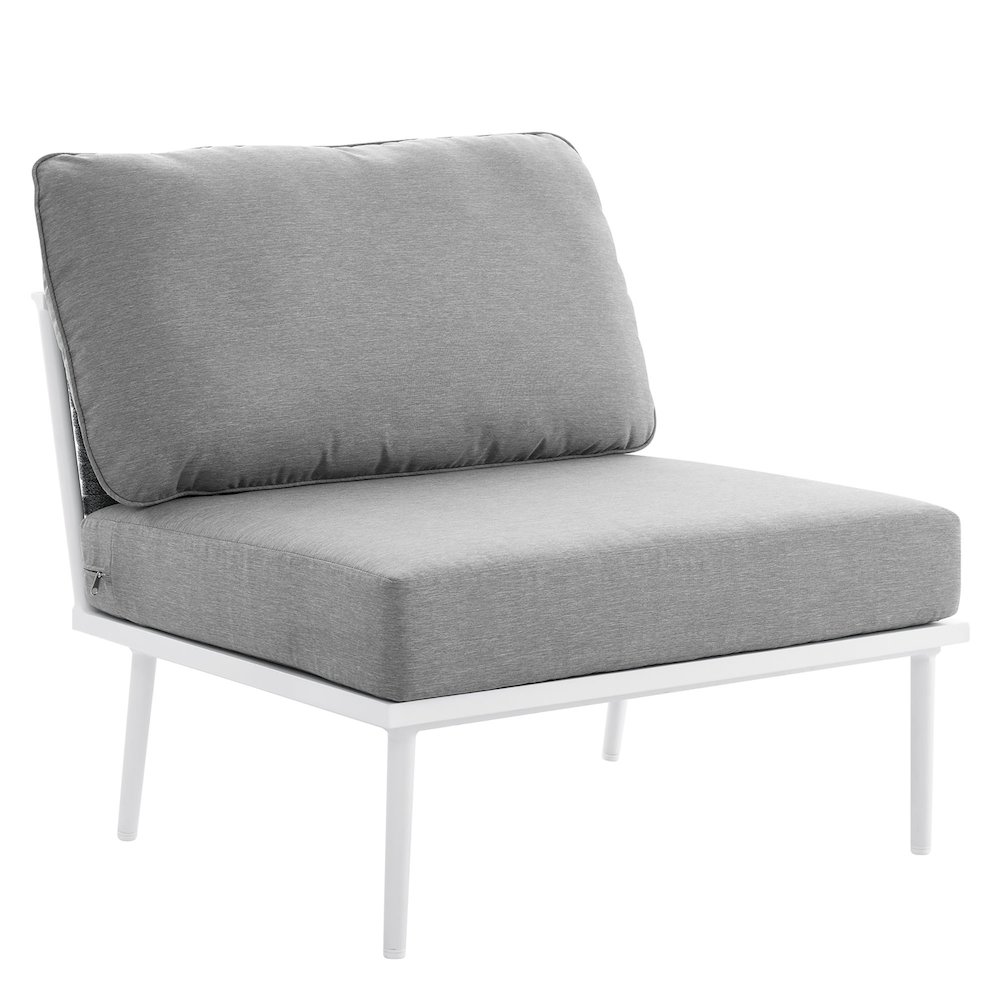 Stance Outdoor Patio Aluminum Armless Chair. Picture 1