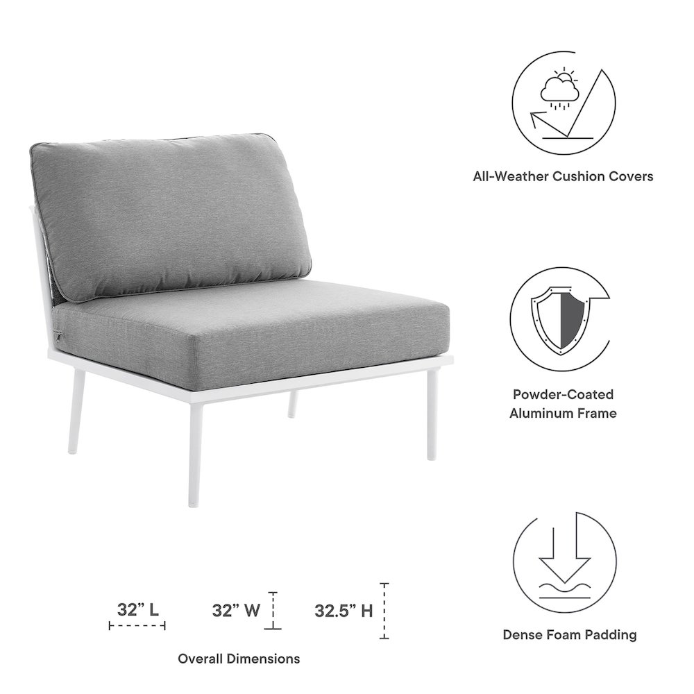 Stance Outdoor Patio Aluminum Armless Chair. Picture 2