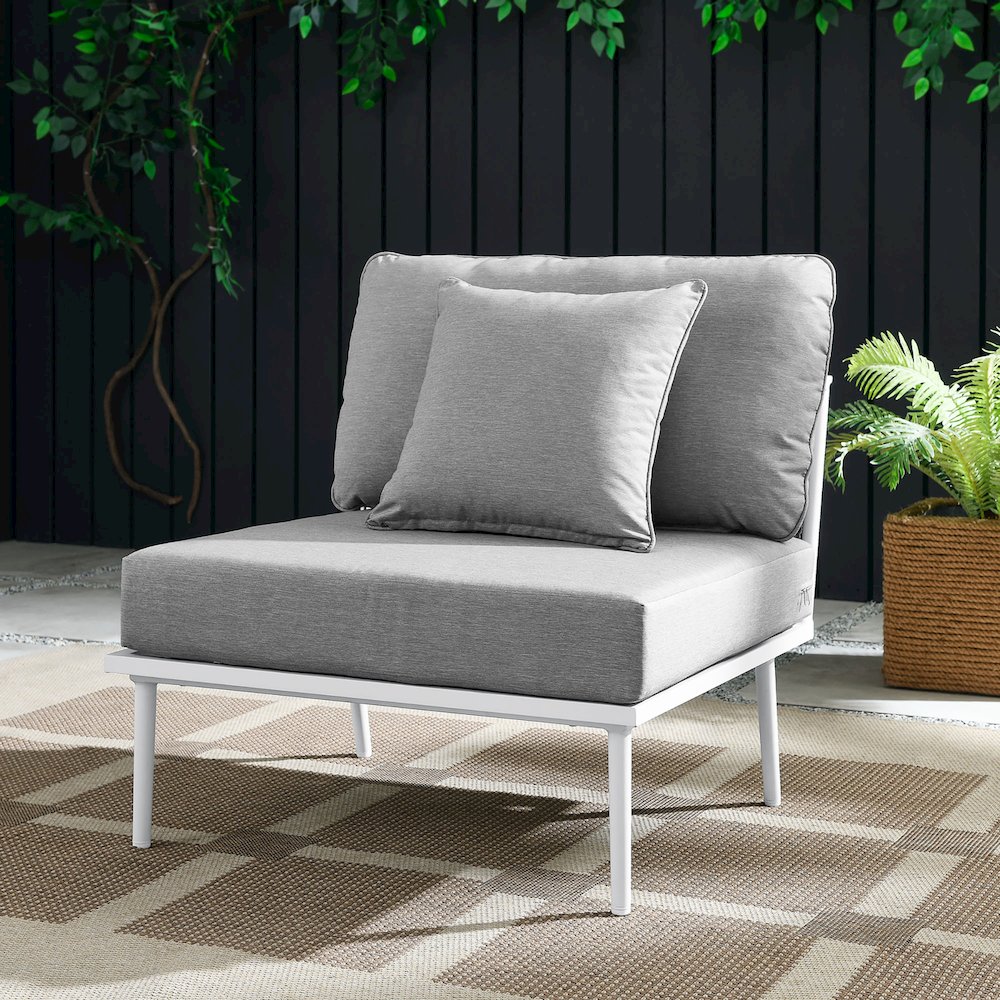 Stance Outdoor Patio Aluminum Armless Chair. Picture 7