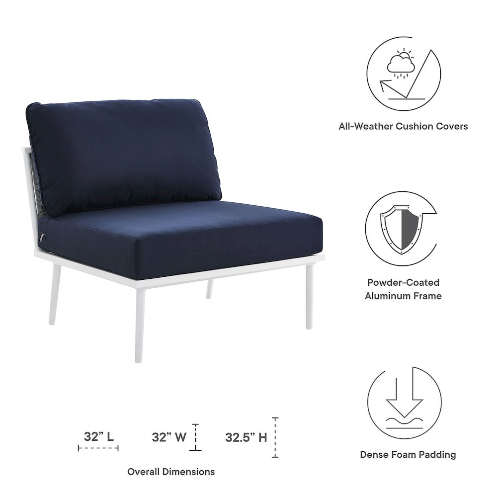 Stance Outdoor Patio Aluminum Armless Chair. Picture 2