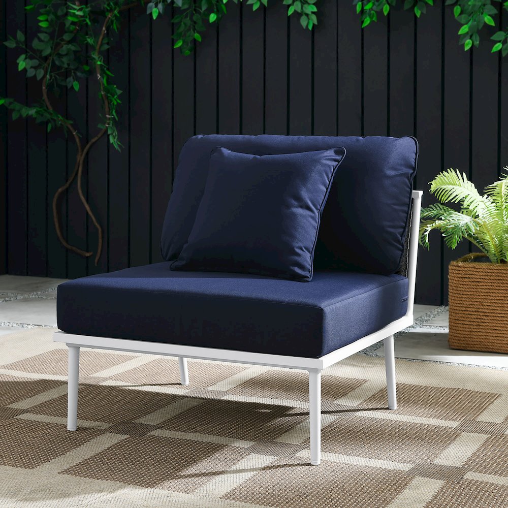 Stance Outdoor Patio Aluminum Armless Chair. Picture 7