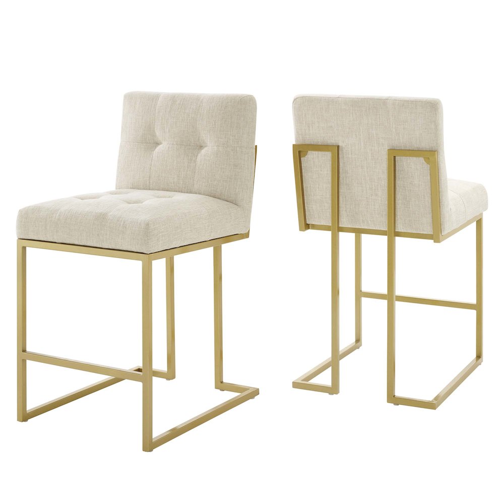 Privy Upholstered Fabric Counter Stool Set of 2. Picture 1