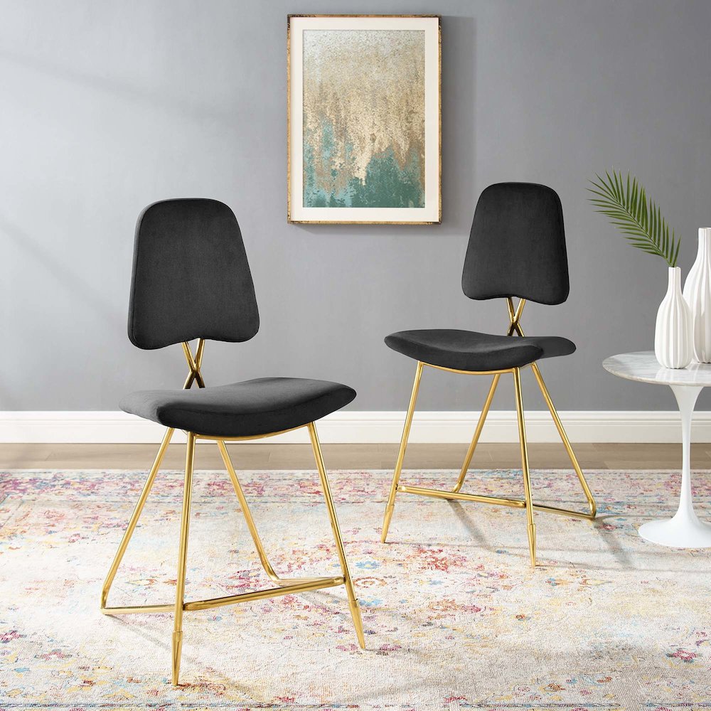 Ponder Performance Velvet Counter Stool Set of 2. Picture 8