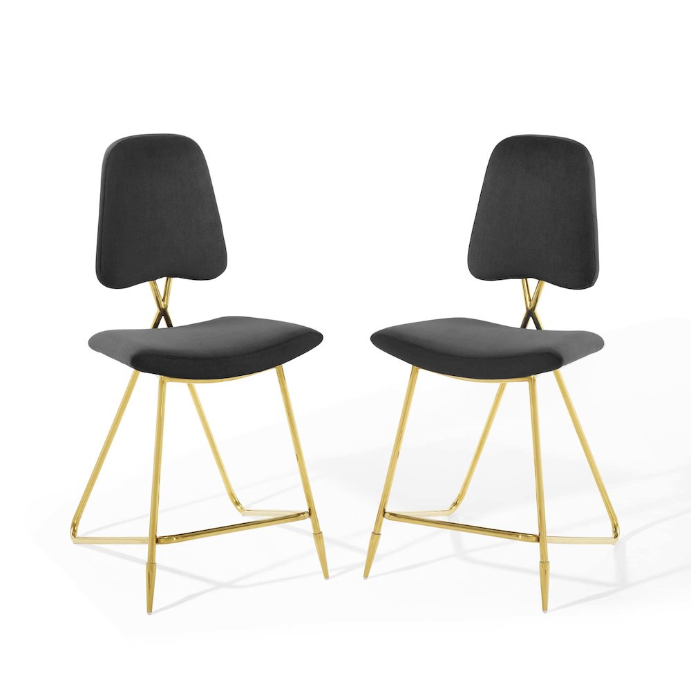 Ponder Performance Velvet Counter Stool Set of 2. Picture 1