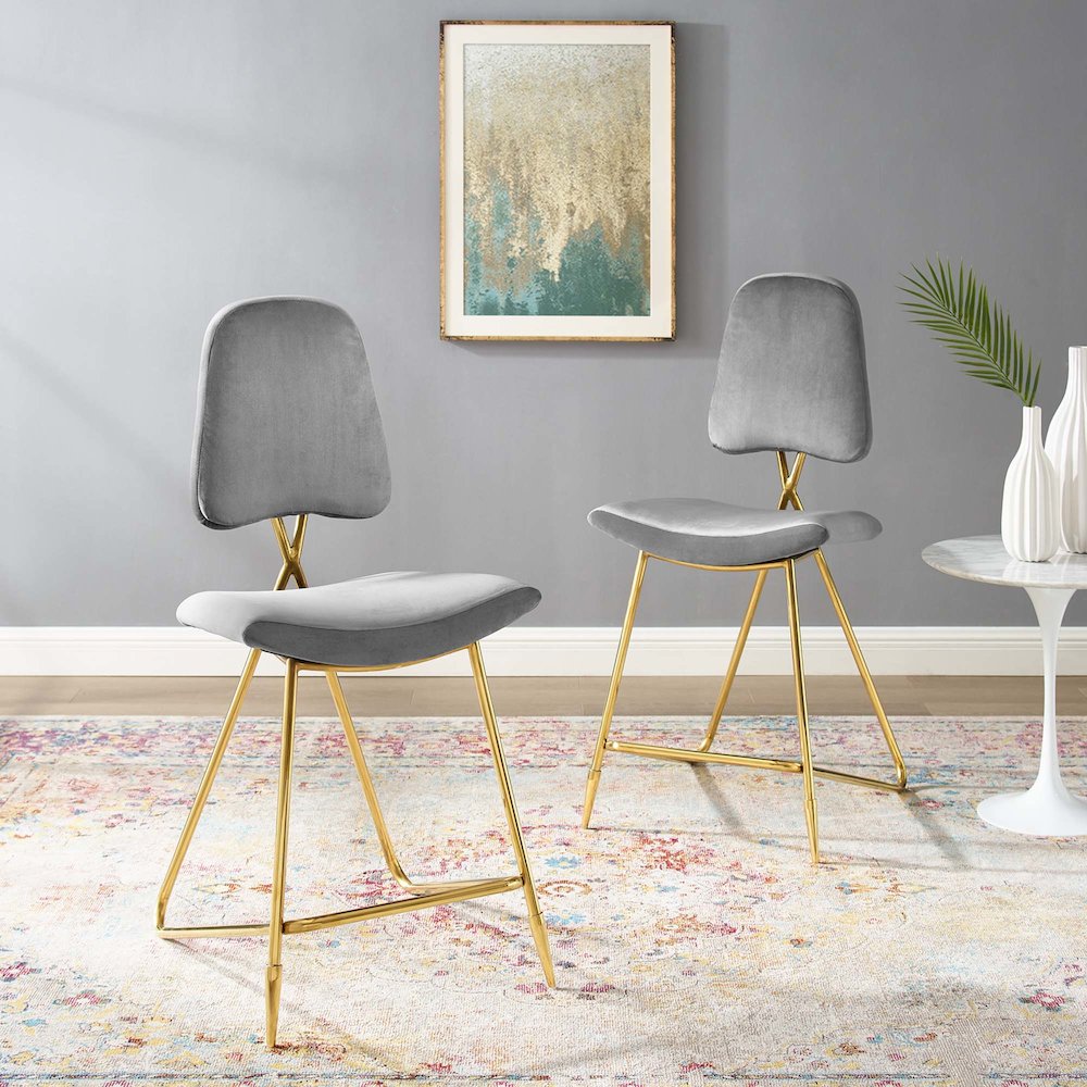 Ponder Performance Velvet Counter Stool Set of 2. Picture 8