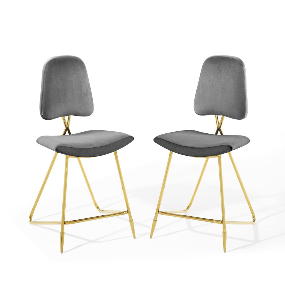 Ponder Performance Velvet Counter Stool Set of 2. Picture 1