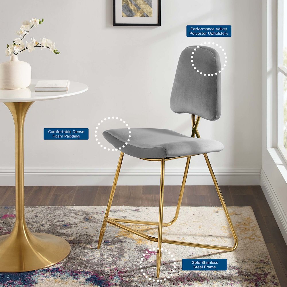 Ponder Performance Velvet Counter Stool Set of 2. Picture 9