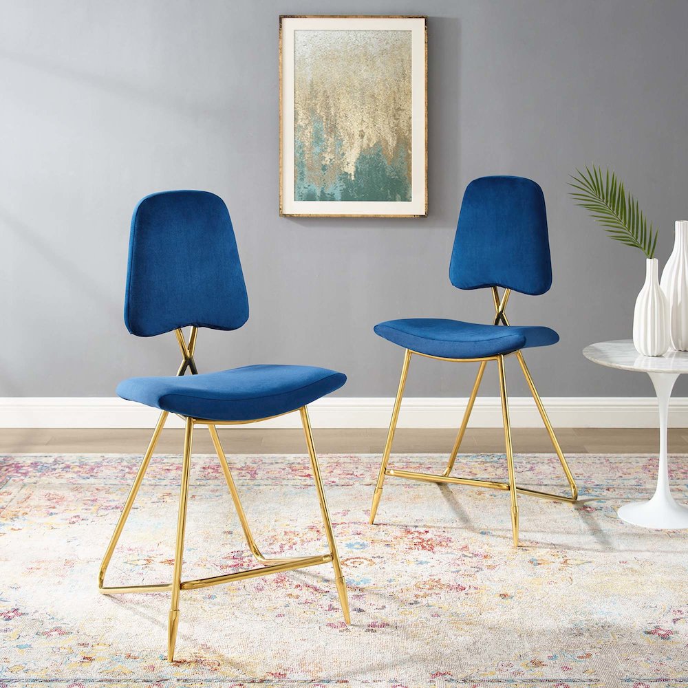 Ponder Performance Velvet Counter Stool Set of 2. Picture 8