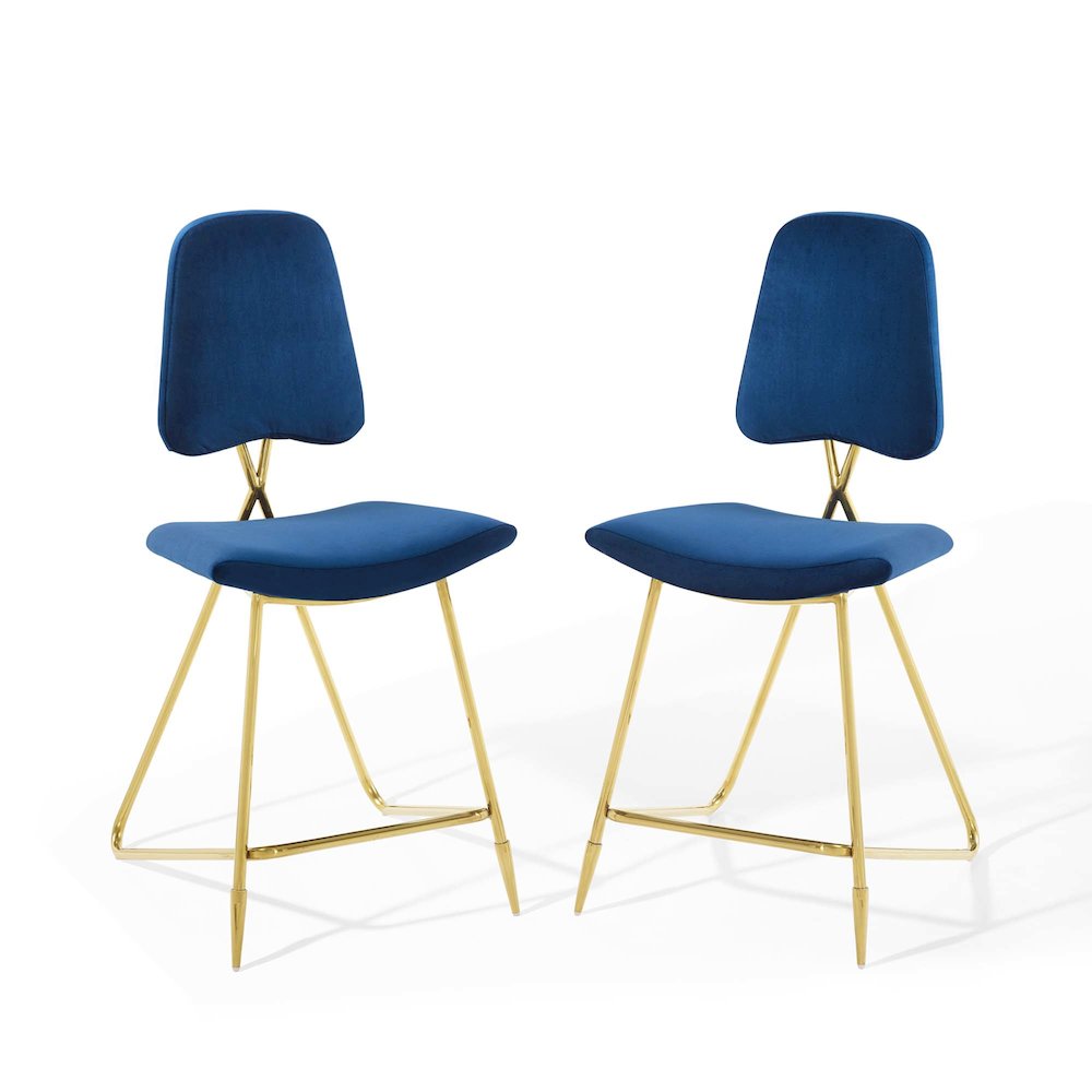 Ponder Performance Velvet Counter Stool Set of 2. Picture 1