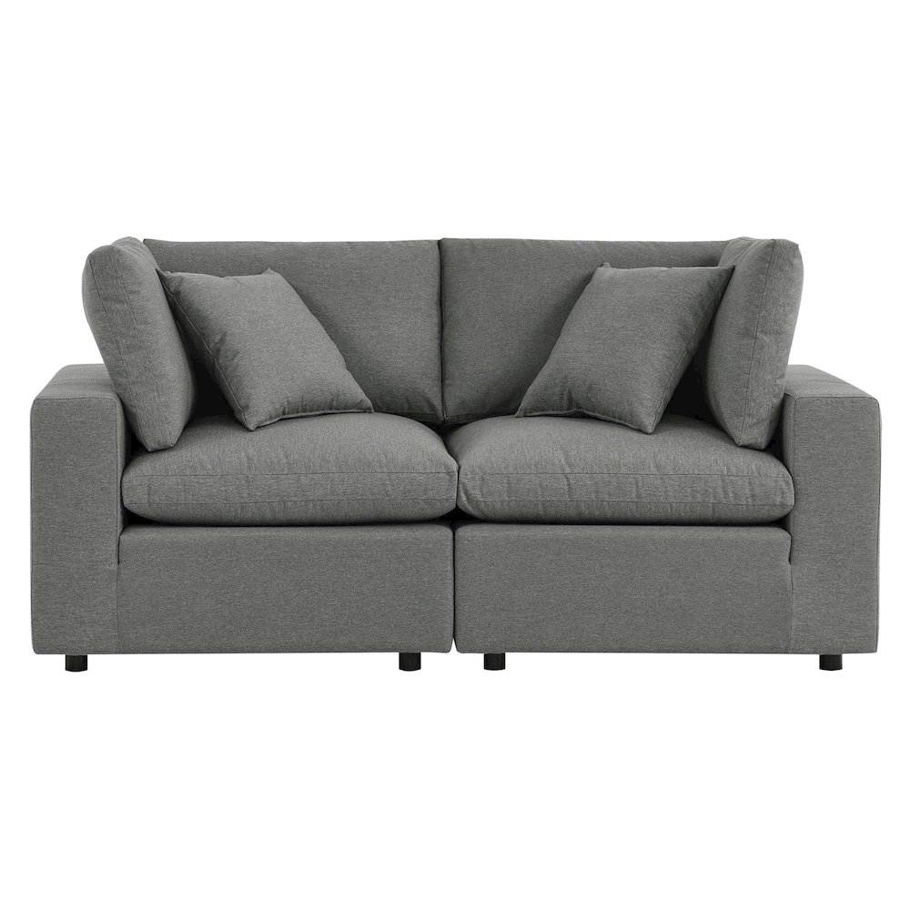 Commix Overstuffed Outdoor Patio Loveseat. Picture 3