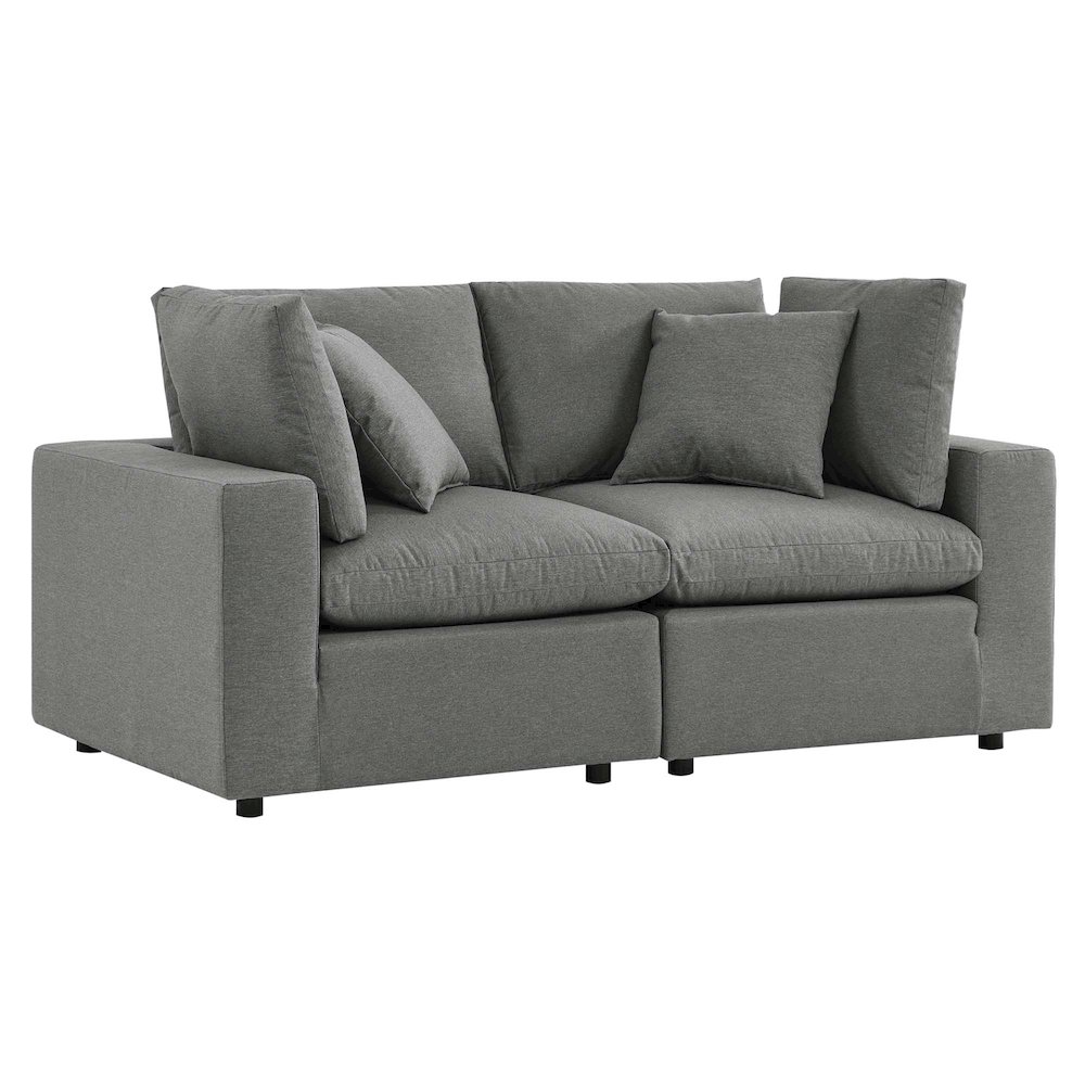 Commix Overstuffed Outdoor Patio Loveseat. Picture 1
