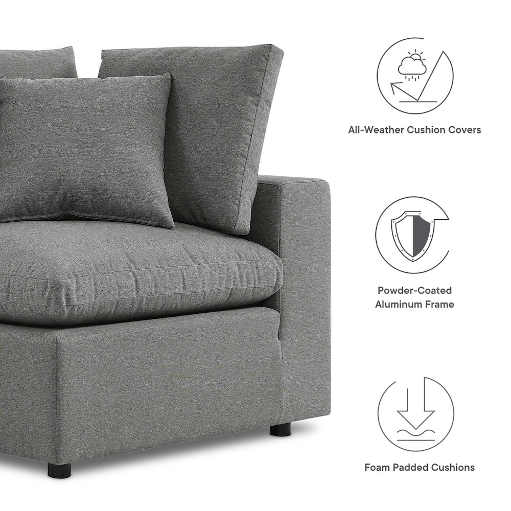 Commix Overstuffed Outdoor Patio Loveseat. Picture 2
