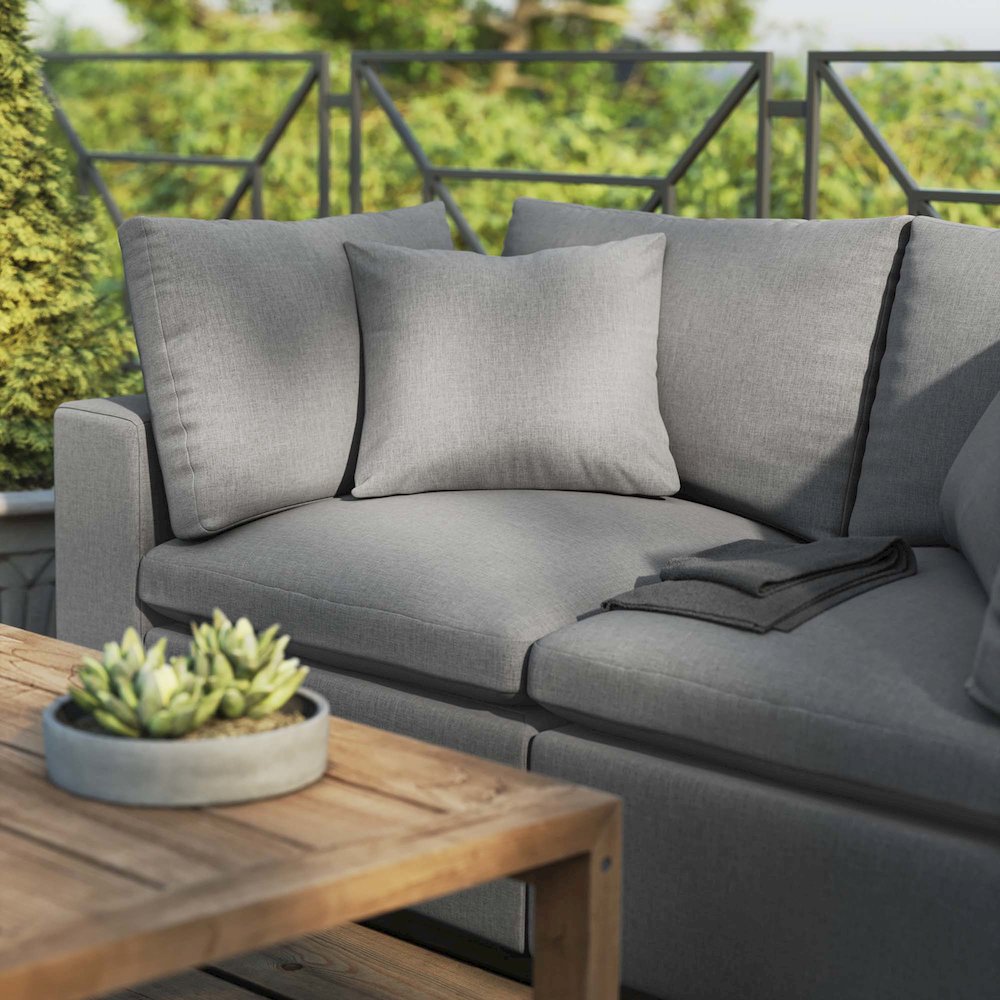 Commix Overstuffed Outdoor Patio Loveseat. Picture 9