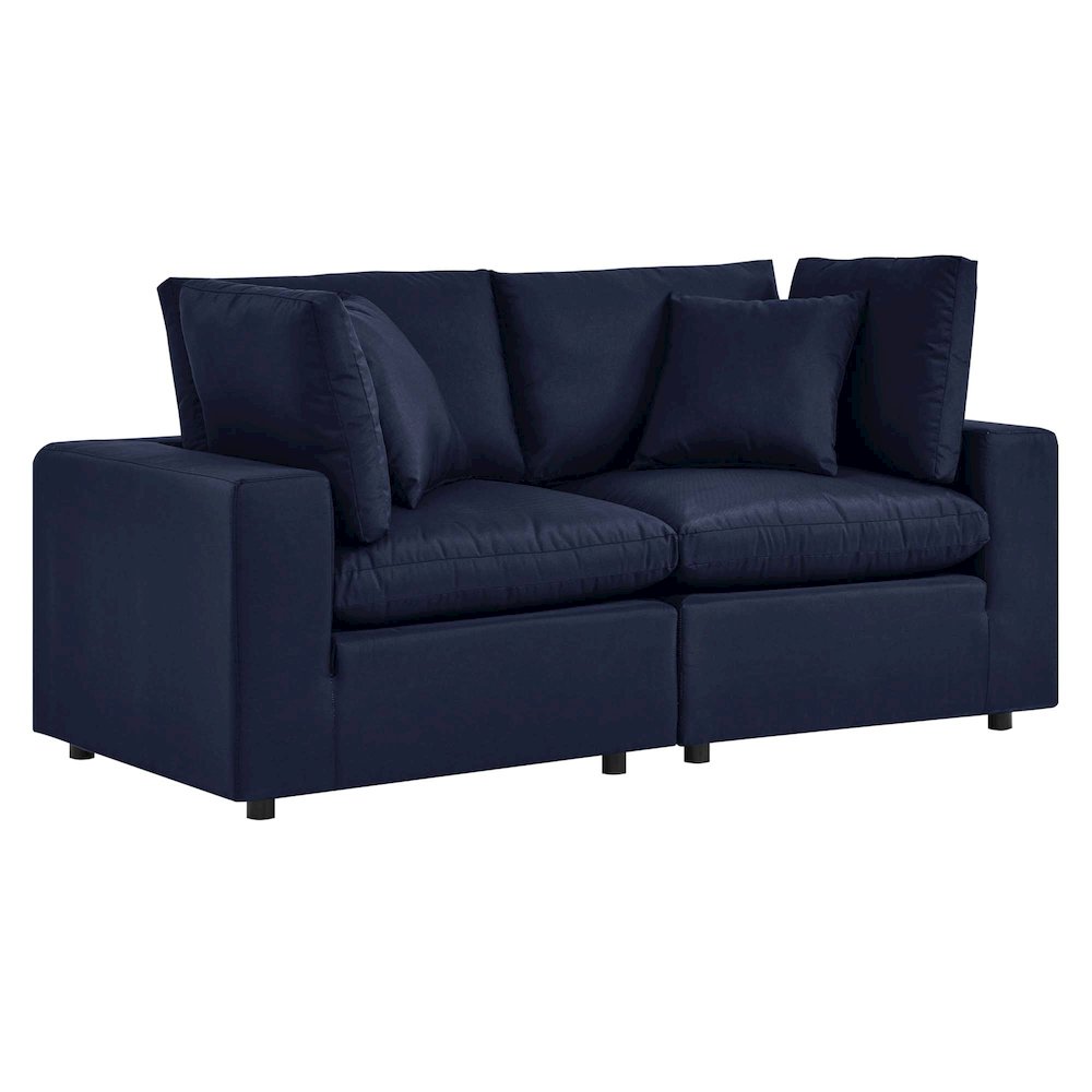 Commix Overstuffed Outdoor Patio Loveseat. Picture 1