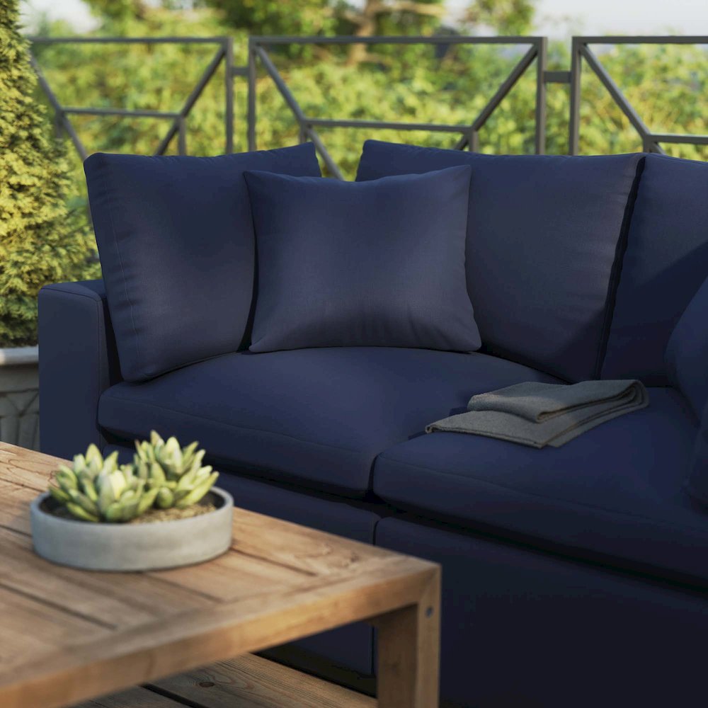 Commix Overstuffed Outdoor Patio Loveseat. Picture 9
