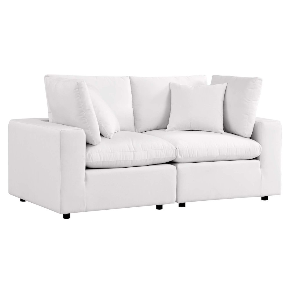 Commix Overstuffed Outdoor Patio Loveseat. Picture 1