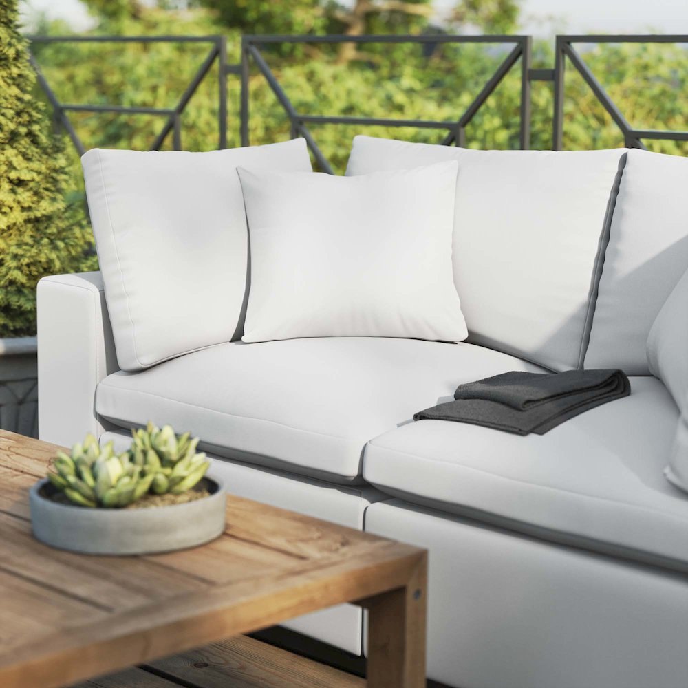 Commix Overstuffed Outdoor Patio Loveseat. Picture 9