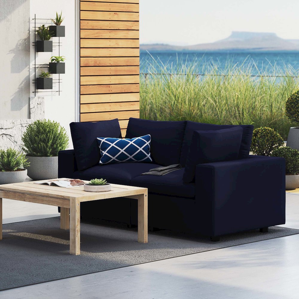 Commix Sunbrella Outdoor Patio Loveseat. Picture 8