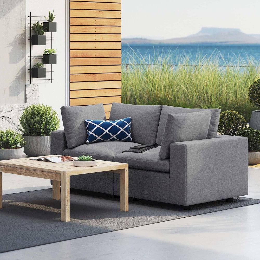 Commix Sunbrella Outdoor Patio Loveseat. Picture 8