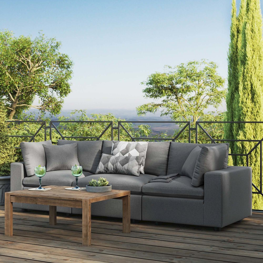 Commix Overstuffed Outdoor Patio Sofa. Picture 11