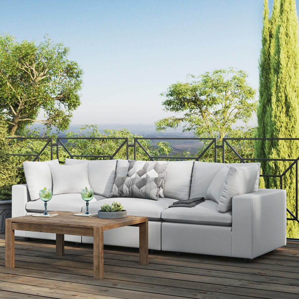 Commix Overstuffed Outdoor Patio Sofa. Picture 10