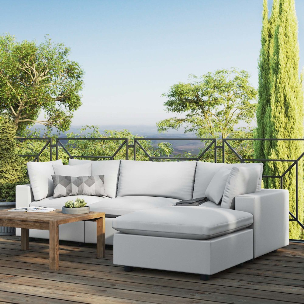 Commix 4-Piece Outdoor Patio Sectional Sofa. Picture 12