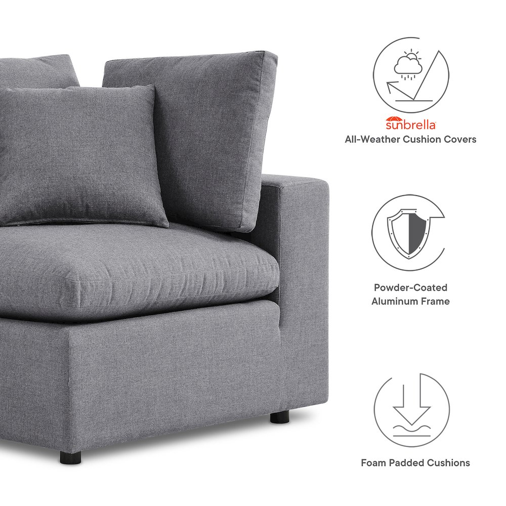 Commix 4-Piece Sunbrella Outdoor Patio Sectional Sofa. Picture 12