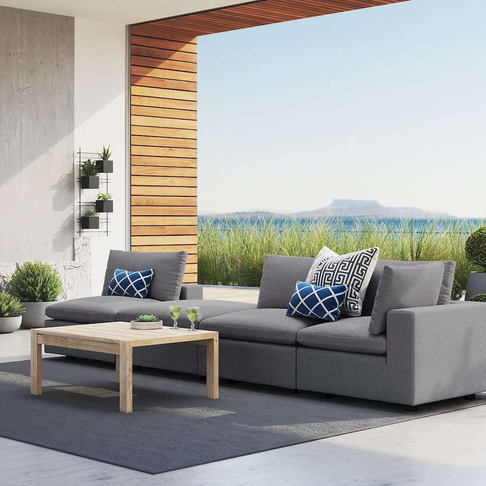 Commix 4-Piece Sunbrella Outdoor Patio Sectional Sofa. Picture 13