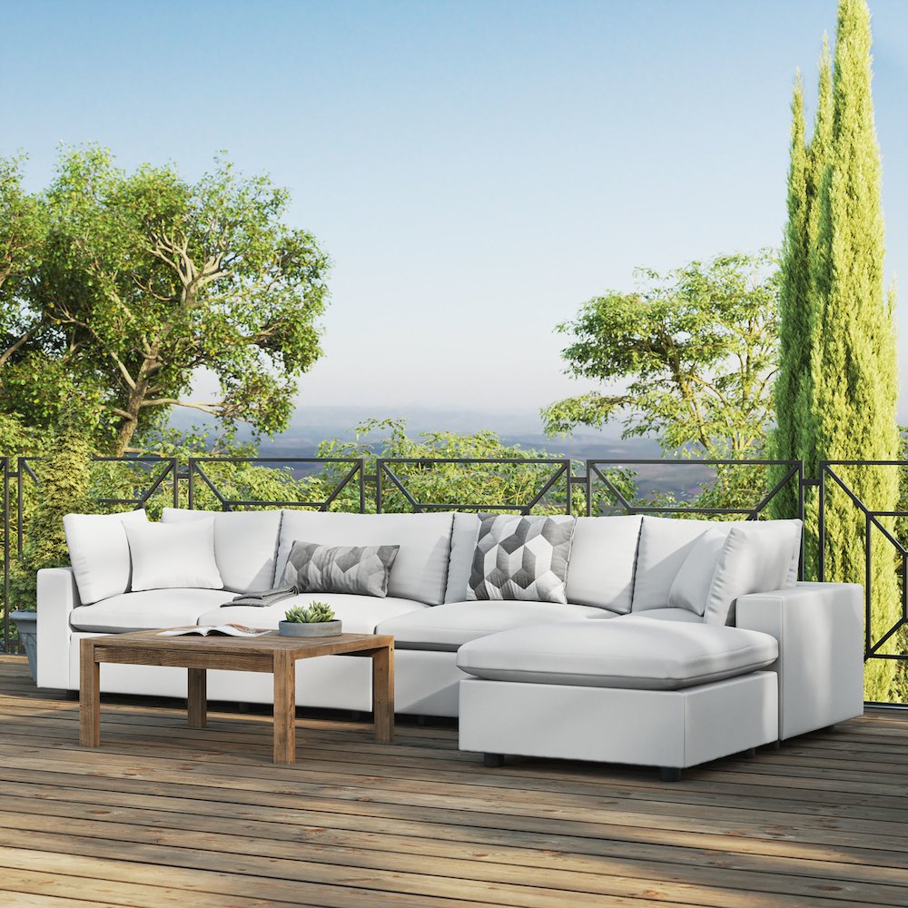 Commix 5-Piece Outdoor Patio Sectional Sofa. Picture 11