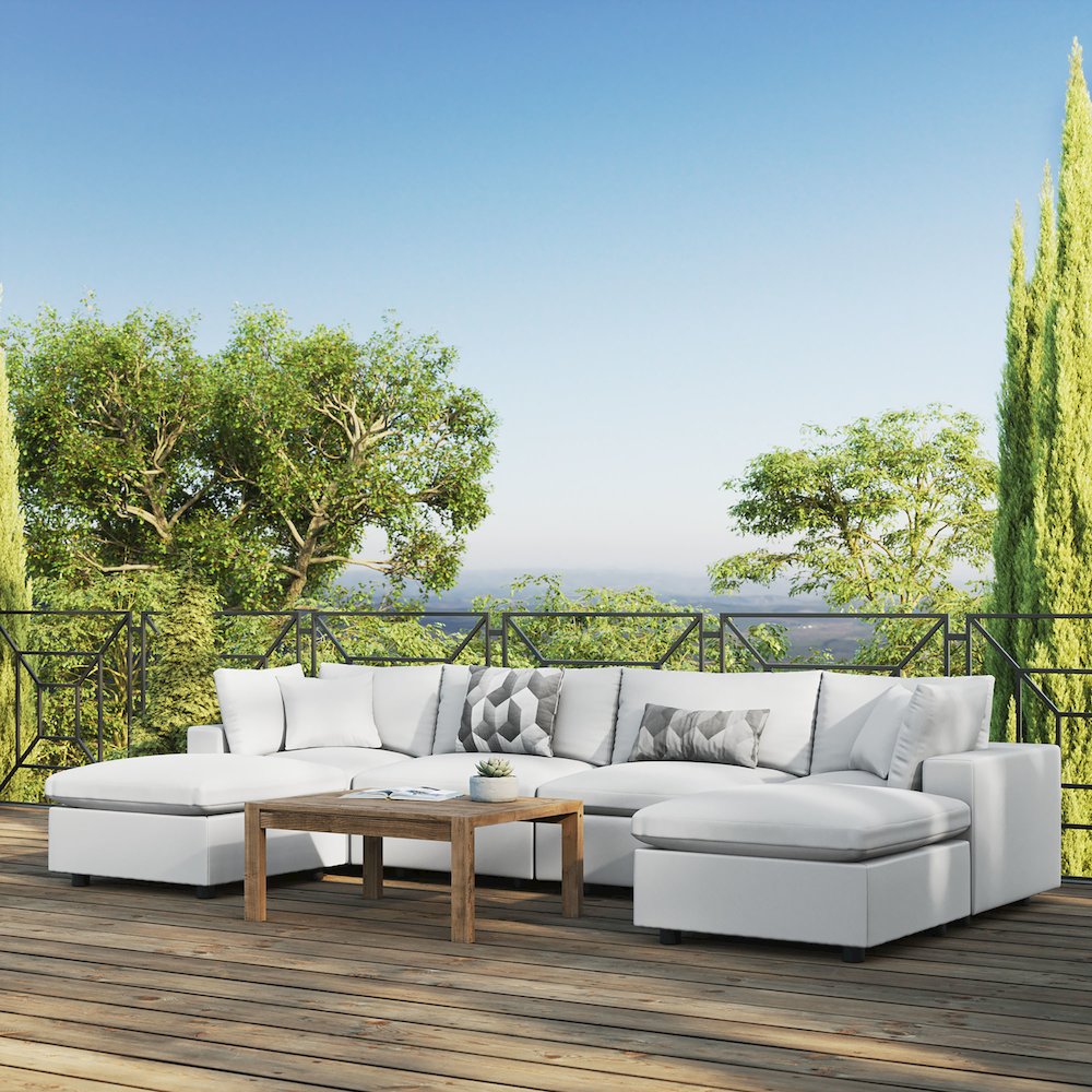 Commix 6-Piece Outdoor Patio Sectional Sofa. Picture 11