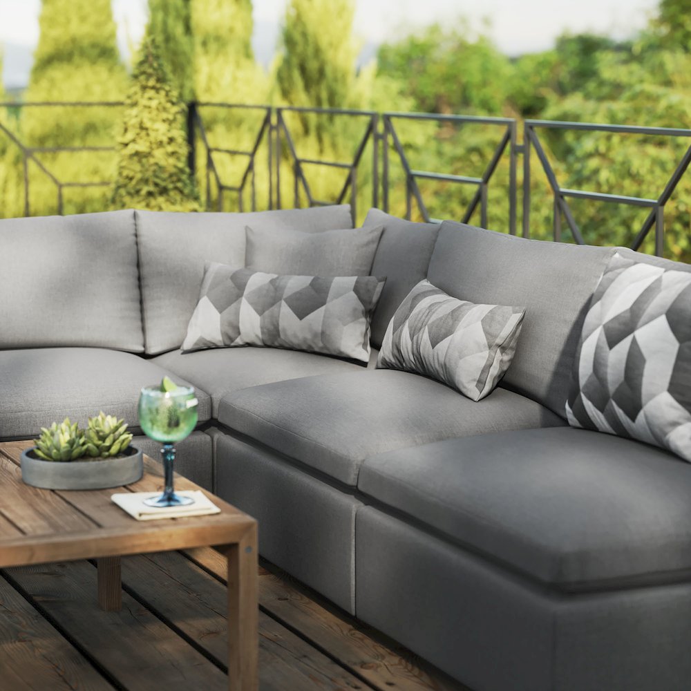 Commix 5-Piece Outdoor Patio Sectional Sofa. Picture 10