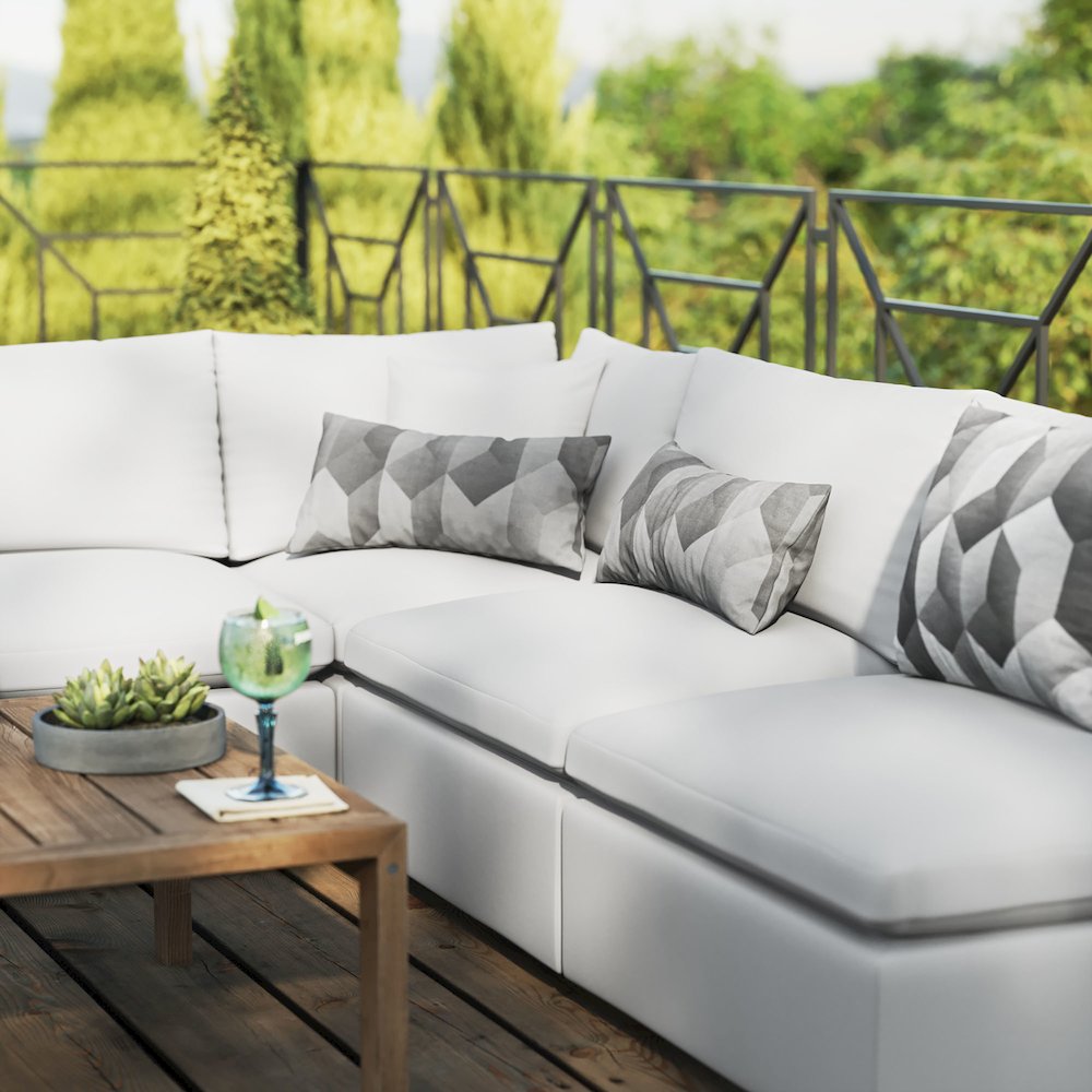 Commix 5-Piece Outdoor Patio Sectional Sofa. Picture 11