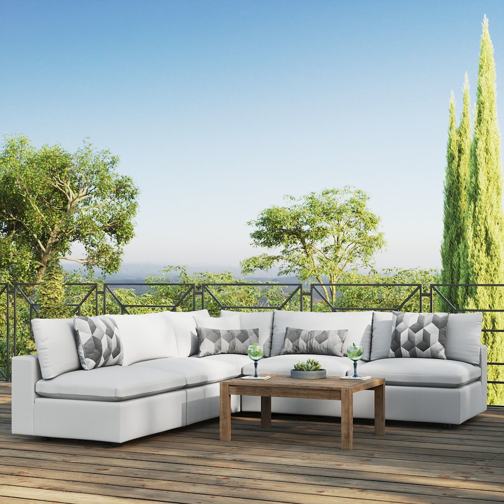Commix 5-Piece Outdoor Patio Sectional Sofa. Picture 10