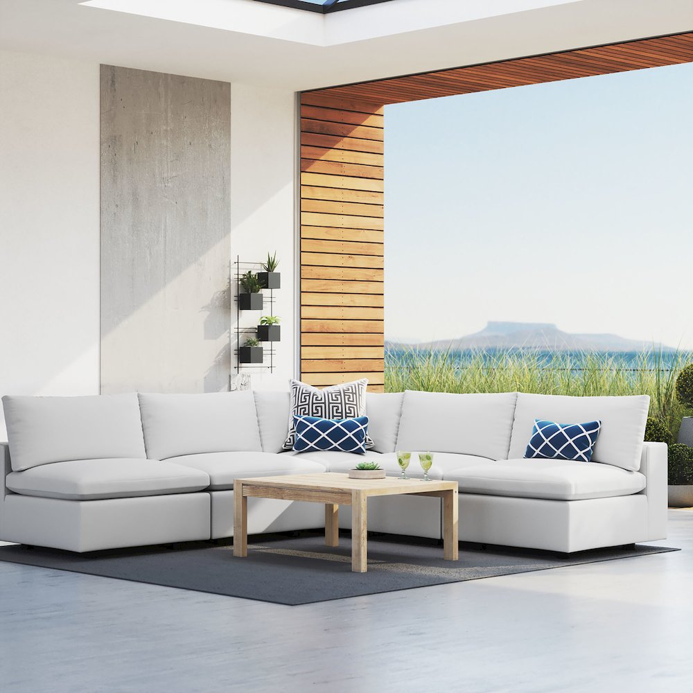 Commix 5-Piece Sunbrella Outdoor Patio Sectional Sofa. Picture 10