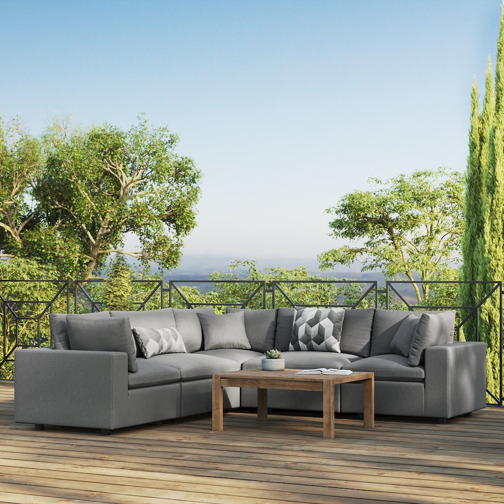 Commix 5-Piece Outdoor Patio Sectional Sofa. Picture 10