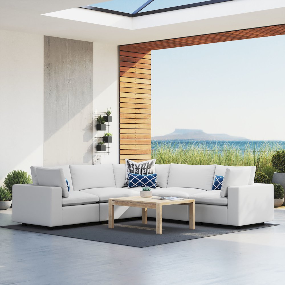 Commix 5-Piece Sunbrella Outdoor Patio Sectional Sofa. Picture 10