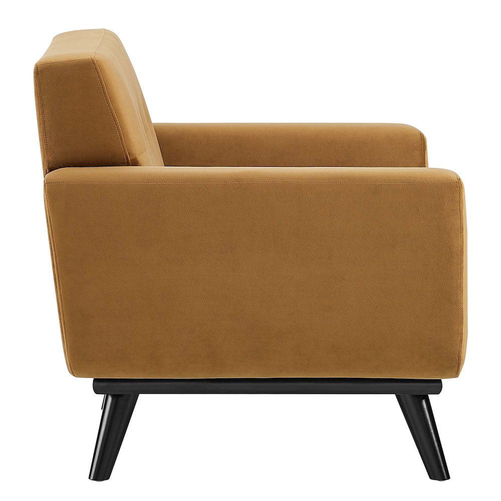 Engage Performance Velvet Armchair. Picture 3