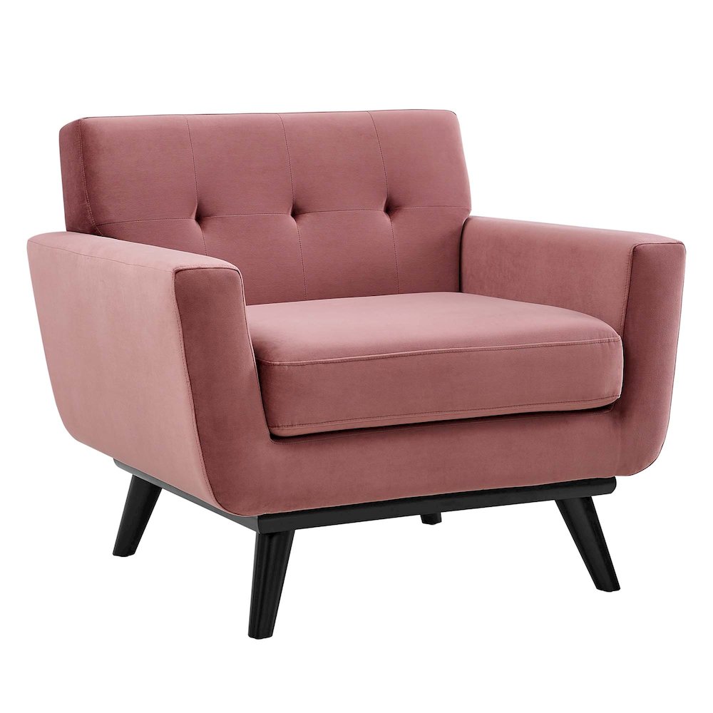 Engage Performance Velvet Armchair. Picture 1