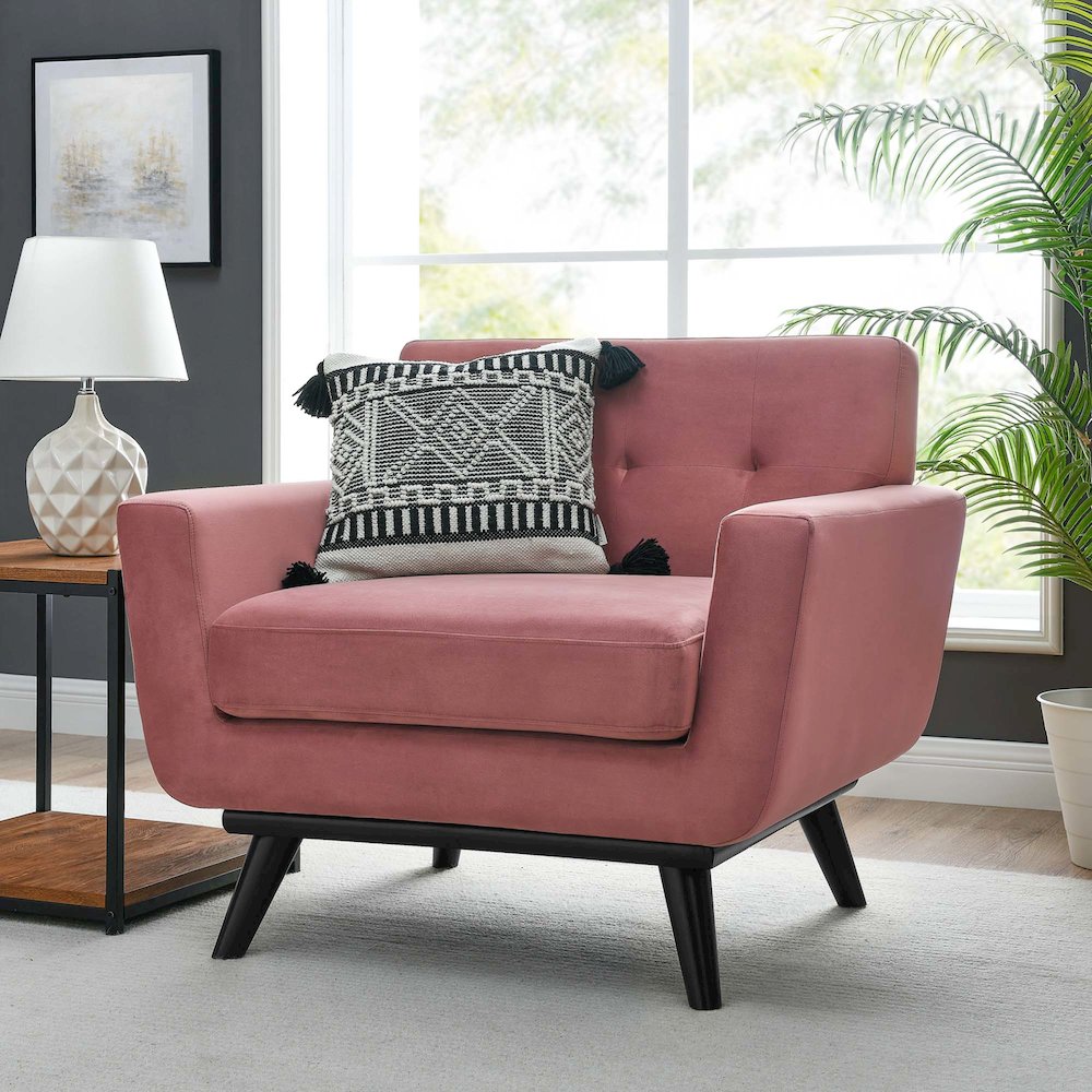 Engage Performance Velvet Armchair. Picture 7