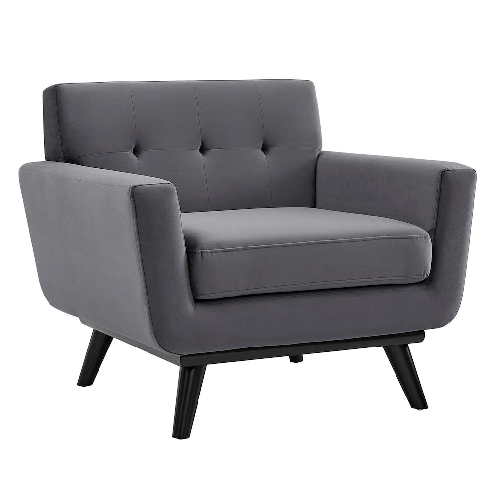 Engage Performance Velvet Armchair. Picture 1
