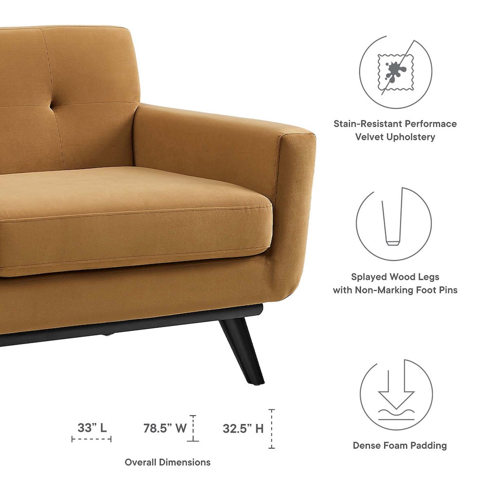 Engage Performance Velvet Loveseat. Picture 2