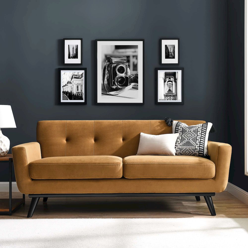 Engage Performance Velvet Loveseat. Picture 7
