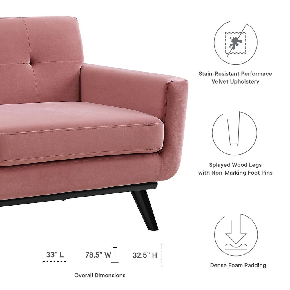 Engage Performance Velvet Loveseat. Picture 2