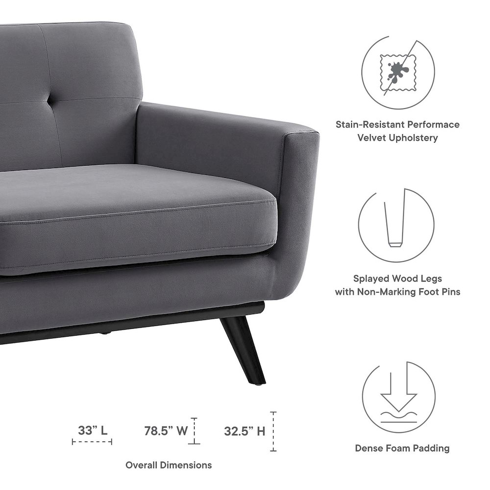 Engage Performance Velvet Loveseat. Picture 2