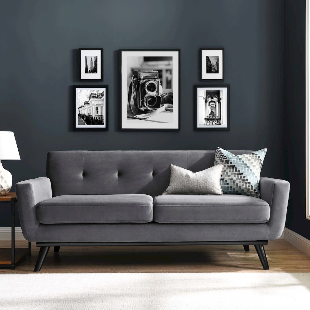 Engage Performance Velvet Loveseat. Picture 7