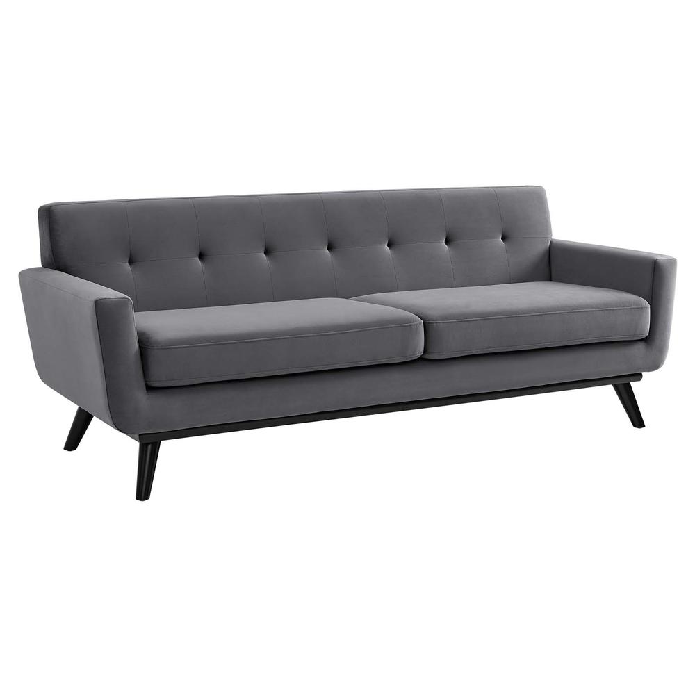 Engage Performance Velvet Sofa. Picture 1