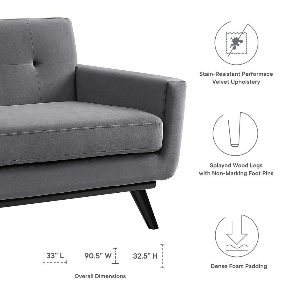 Engage Performance Velvet Sofa. Picture 7