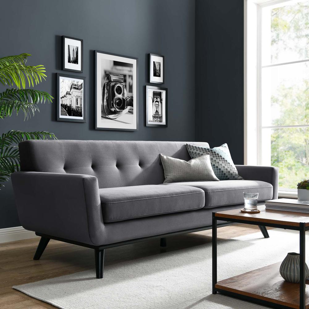 Engage Performance Velvet Sofa. Picture 8