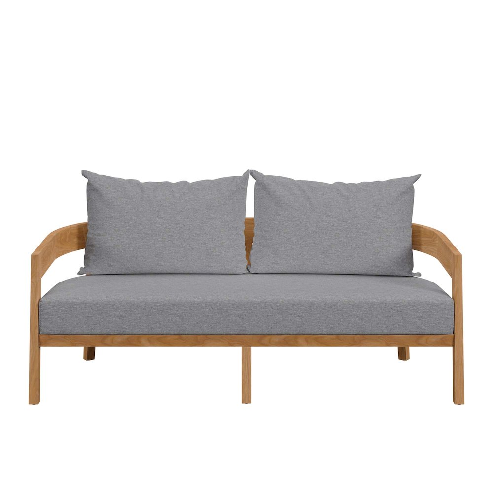 Brisbane Teak Wood Outdoor Patio Loveseat. Picture 5